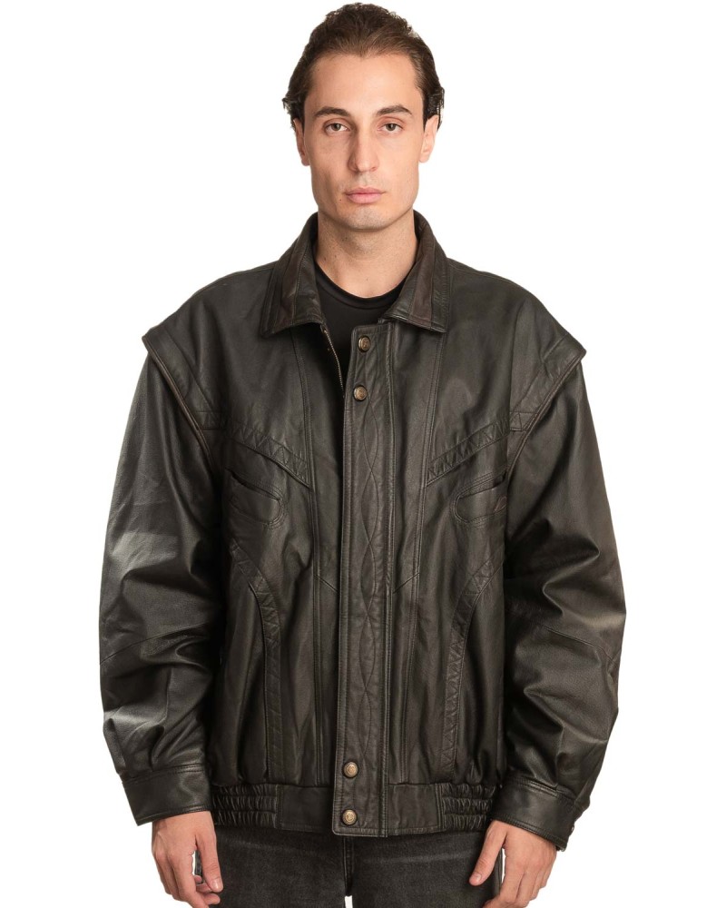 Γνήσιο Ανδρικό Δερμάτινο Μπουφάν  - A1