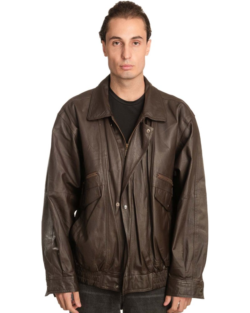 Γνήσιο Ανδρικό Δερμάτινο Μπουφάν - A4