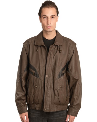 Γνήσιο Ανδρικό Δερμάτινο Μπουφάν - A6