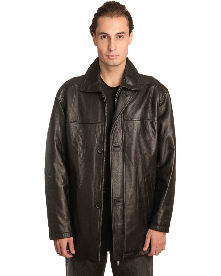  Γνήσιο Ανδρικό Δερμάτινο Μπουφάν - A23