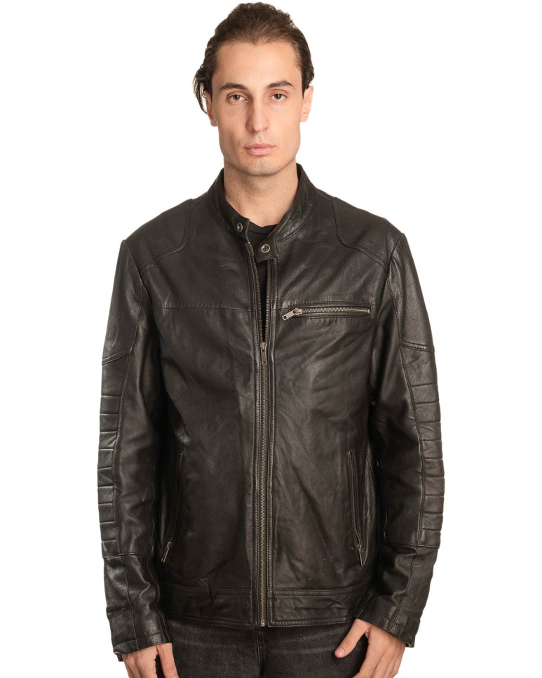  Γνήσιο Ανδρικό Δερμάτινο Μπουφάν - A31