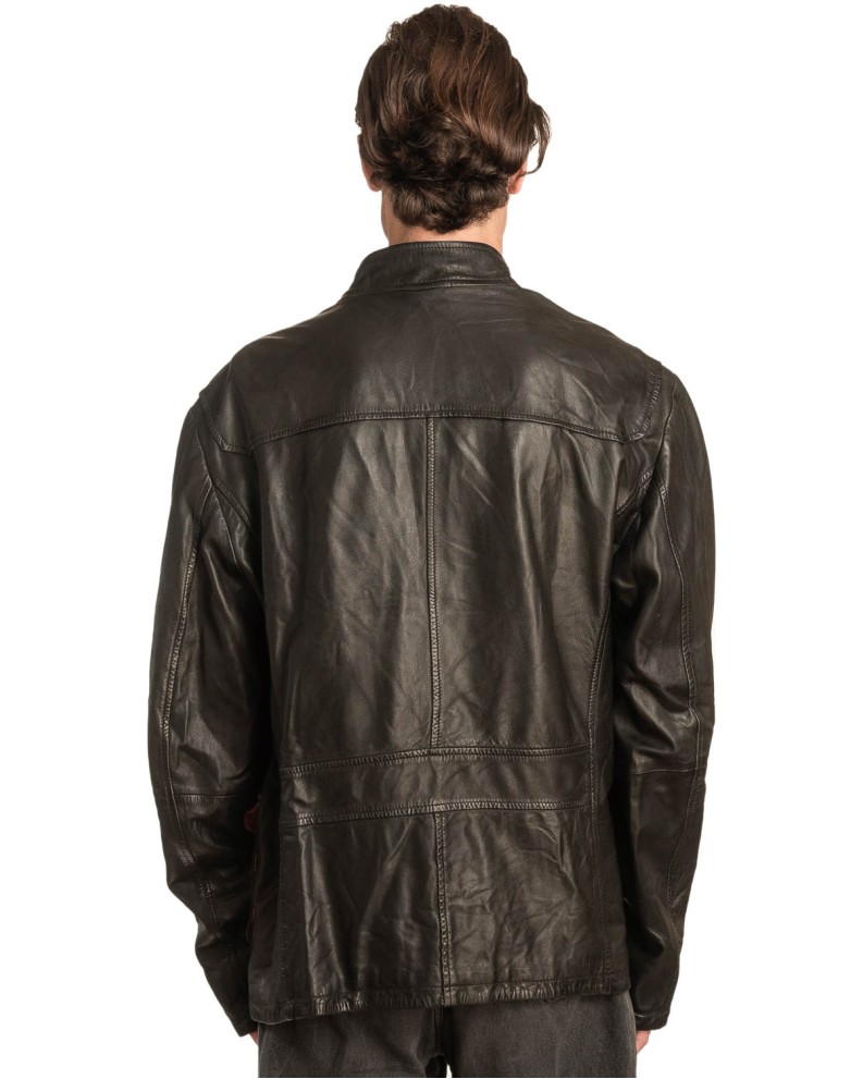  Γνήσιο Ανδρικό Δερμάτινο Μπουφάν - A33