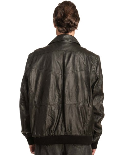  Γνήσιο Ανδρικό Δερμάτινο Μπουφάν - A37