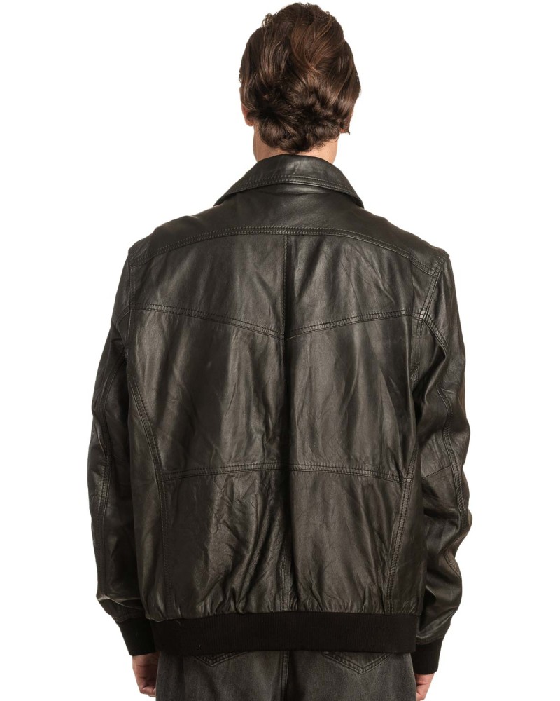  Γνήσιο Ανδρικό Δερμάτινο Μπουφάν - A37