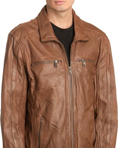  Γνήσιο Ανδρικό Δερμάτινο Μπουφάν - A48