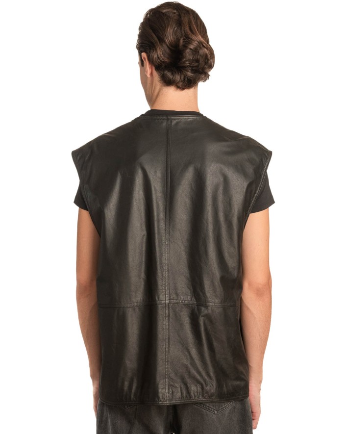 Γνήσιο Ανδρικό Δερμάτινο Γιλέκο - A49