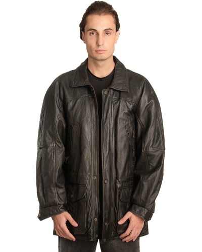 Γνήσιο Ανδρικό Δερμάτινο Μπουφάν - A53