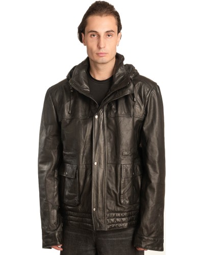  Γνήσιο Ανδρικό Δερμάτινο Μπουφάν - A63