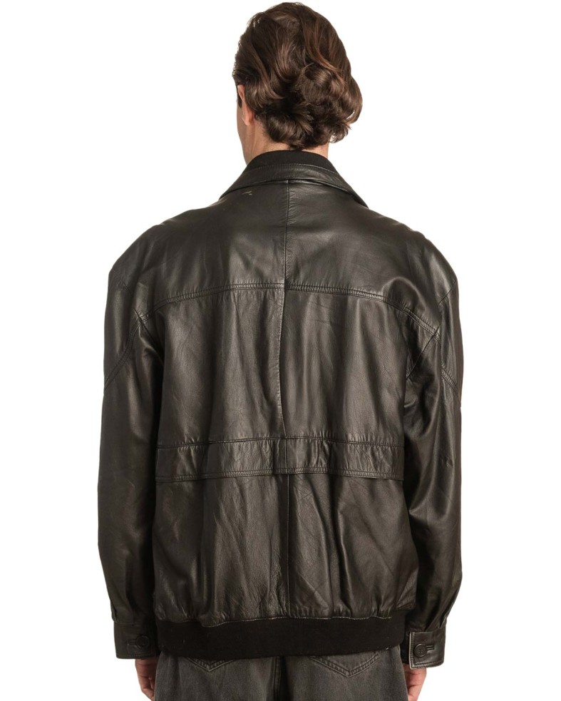  Γνήσιο Ανδρικό Δερμάτινο Μπουφάν - A64