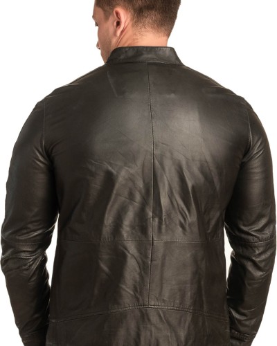  Γνήσιο Ανδρικό Δερμάτινο Μπουφάν - A76