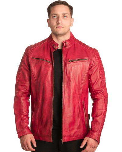  Γνήσιο Ανδρικό Δερμάτινο Μπουφάν - A80