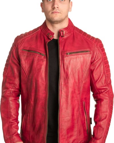  Γνήσιο Ανδρικό Δερμάτινο Μπουφάν - A80