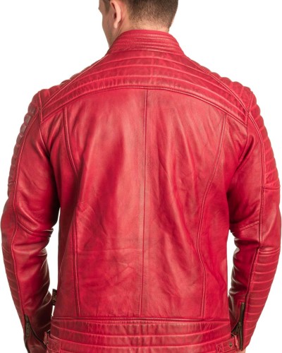  Γνήσιο Ανδρικό Δερμάτινο Μπουφάν - A80