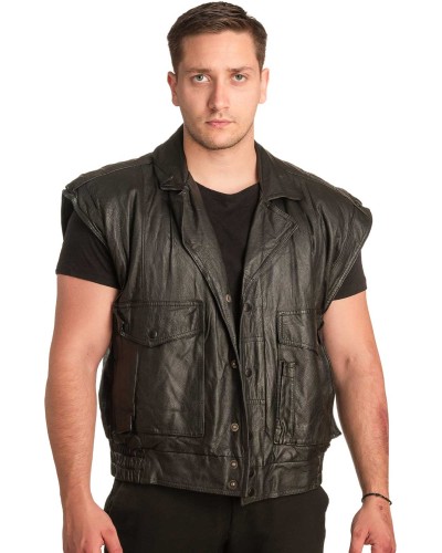 Γνήσιο Ανδρικό Δερμάτινο Γιλέκο - A89