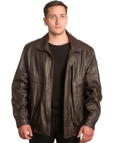  Γνήσιο Ανδρικό Δερμάτινο Μπουφάν - A97