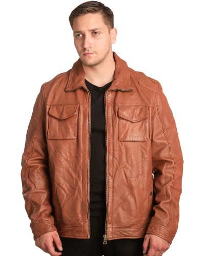  Γνήσιο Ανδρικό Δερμάτινο Μπουφάν - A103