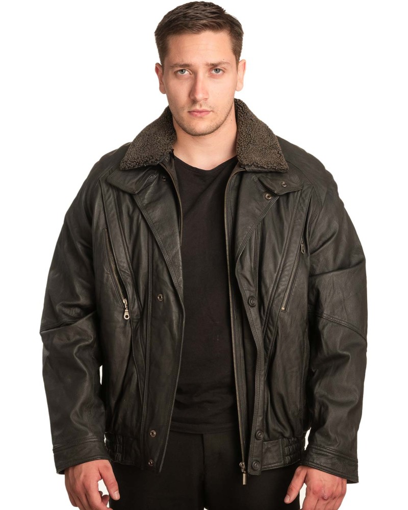 Γνήσιο Ανδρικό Δερμάτινο Μπουφάν - A104