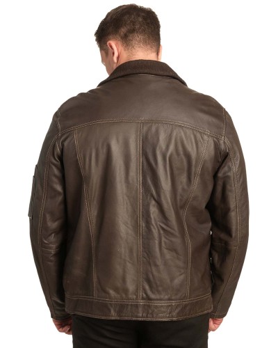  Γνήσιο Ανδρικό Δερμάτινο Μπουφάν - A108