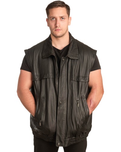 Γνήσιο Ανδρικό Δερμάτινο Γιλέκο - A121