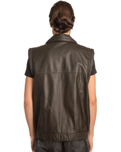 Γνήσιο Ανδρικό Δερμάτινο Γιλέκο - A131