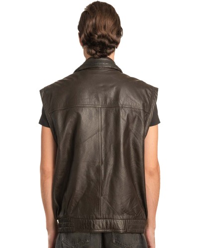 Γνήσιο Ανδρικό Δερμάτινο Γιλέκο - A133