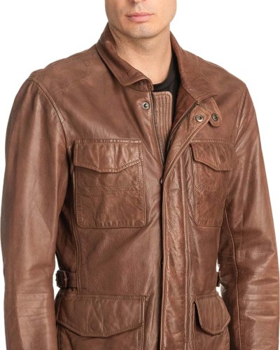  Γνήσιο Ανδρικό Δερμάτινο Μπουφάν - A138