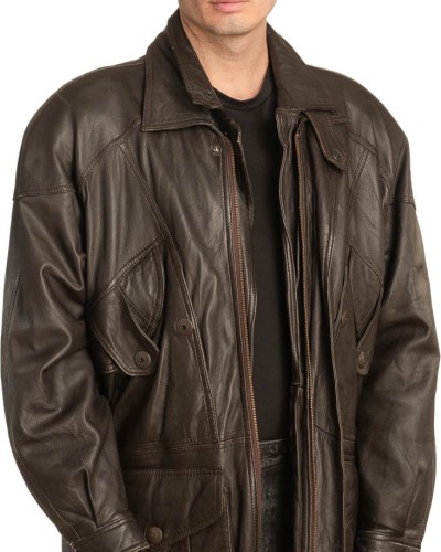  Γνήσιο Ανδρικό Δερμάτινο Μπουφάν - A139