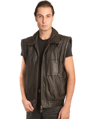 Γνήσιο Ανδρικό Δερμάτινο Γιλέκο - A144