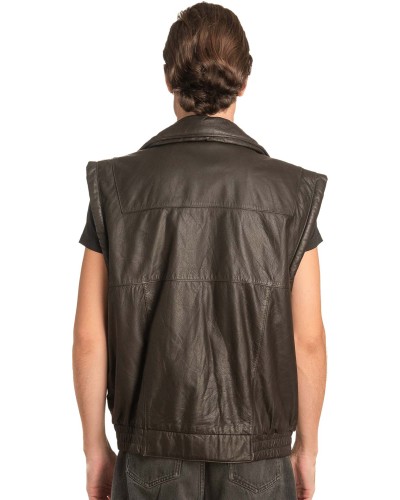 Γνήσιο Ανδρικό Δερμάτινο Γιλέκο - A144