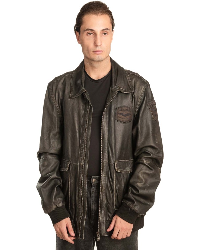  Γνήσιο Ανδρικό Δερμάτινο Μπουφάν - A150
