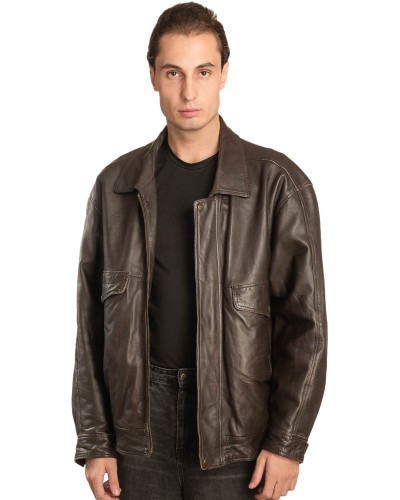 Γνήσιο Ανδρικό Δερμάτινο Μπουφάν - A157