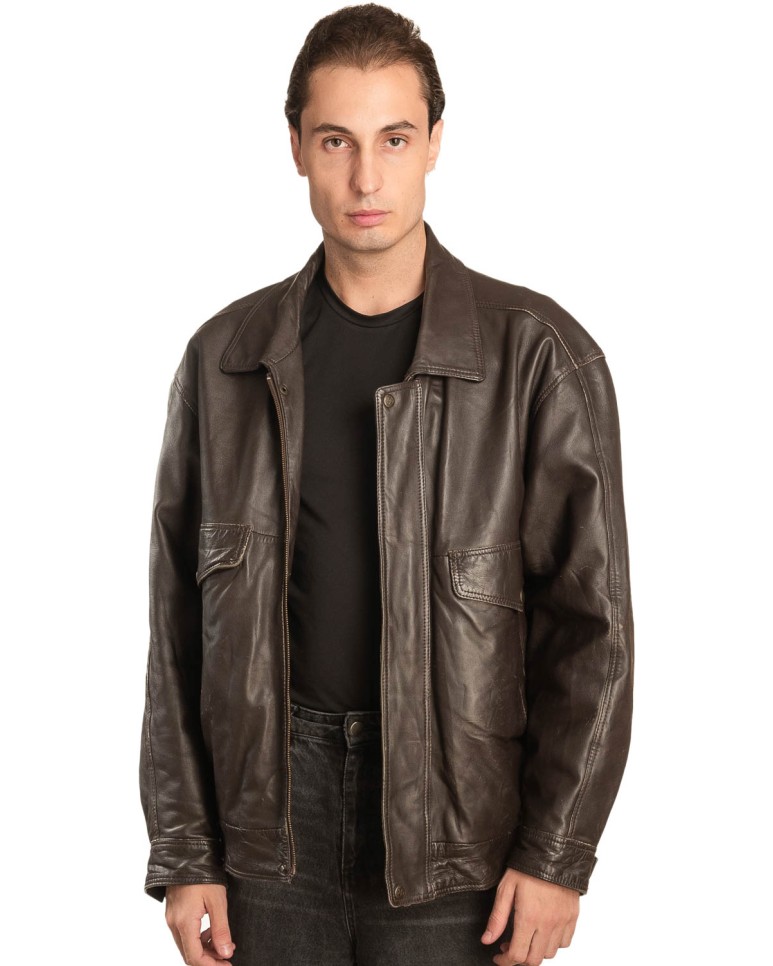 Γνήσιο Ανδρικό Δερμάτινο Μπουφάν - A157