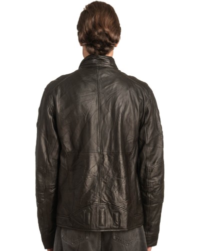  Γνήσιο Ανδρικό Δερμάτινο Μπουφάν - A163