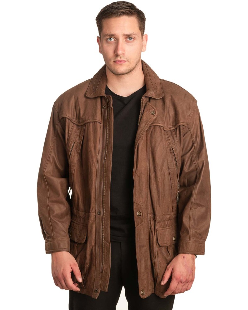 Γνήσιο Ανδρικό Δερμάτινο Μπουφάν - A215