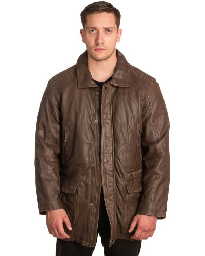  Γνήσιο Ανδρικό Δερμάτινο Μπουφάν - A259