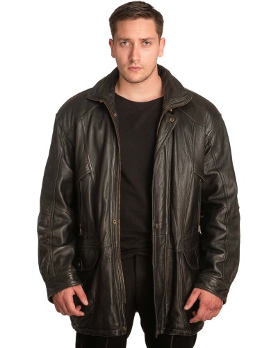  Γνήσιο Ανδρικό Δερμάτινο Μπουφάν - A273