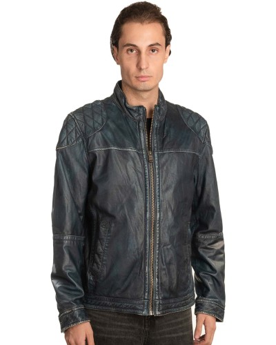  Γνήσιο Ανδρικό Δερμάτινο Μπουφάν - A308