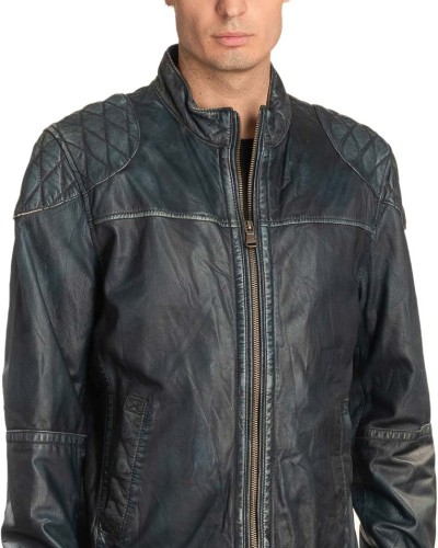  Γνήσιο Ανδρικό Δερμάτινο Μπουφάν - A308