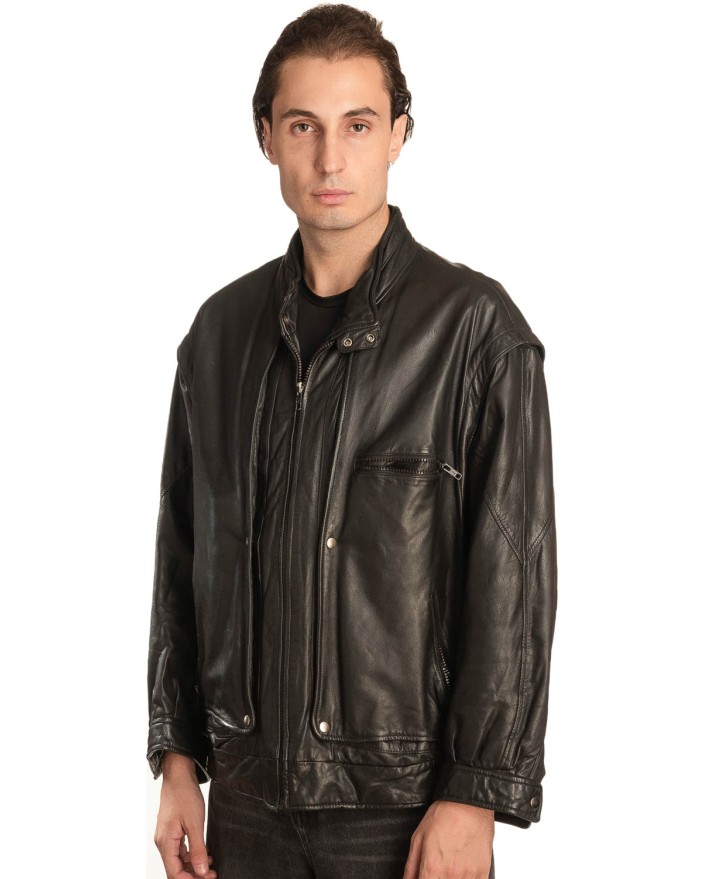  Γνήσιο Ανδρικό Δερμάτινο Μπουφάν - A330