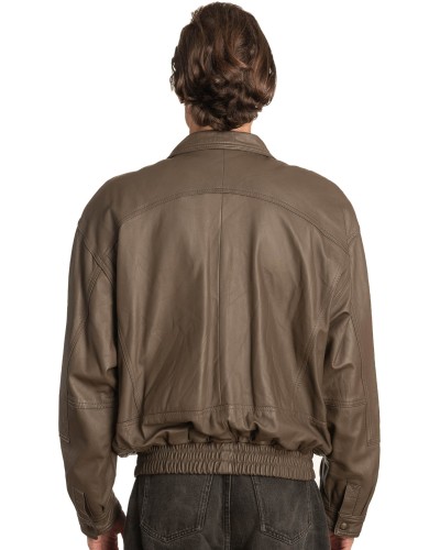  Γνήσιο Ανδρικό Δερμάτινο Μπουφάν - A332