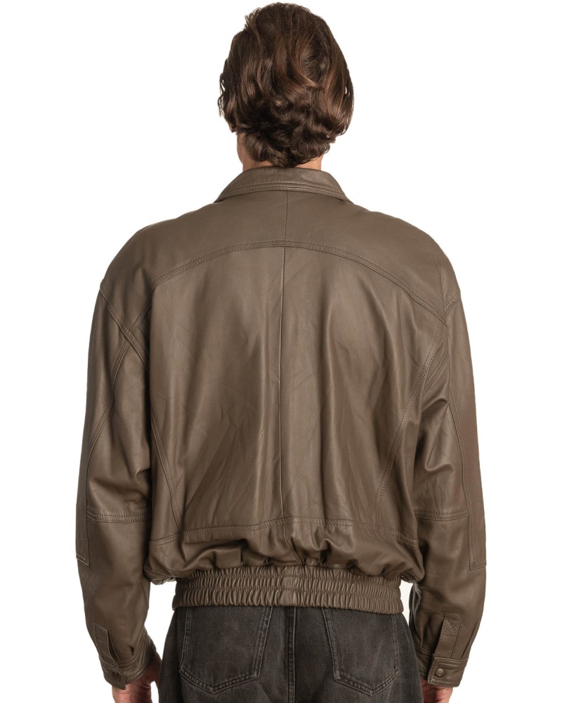  Γνήσιο Ανδρικό Δερμάτινο Μπουφάν - A332