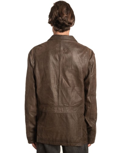  Γνήσιο Ανδρικό Δερμάτινο Μπουφάν - A346