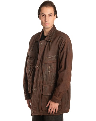 Γνήσιο Ανδρικό Δερμάτινο Μπουφάν - A349