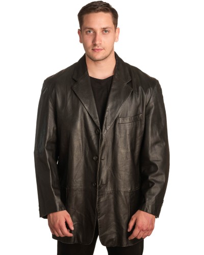  Γνήσιο Ανδρικό Δερμάτινο Μπουφάν - A392