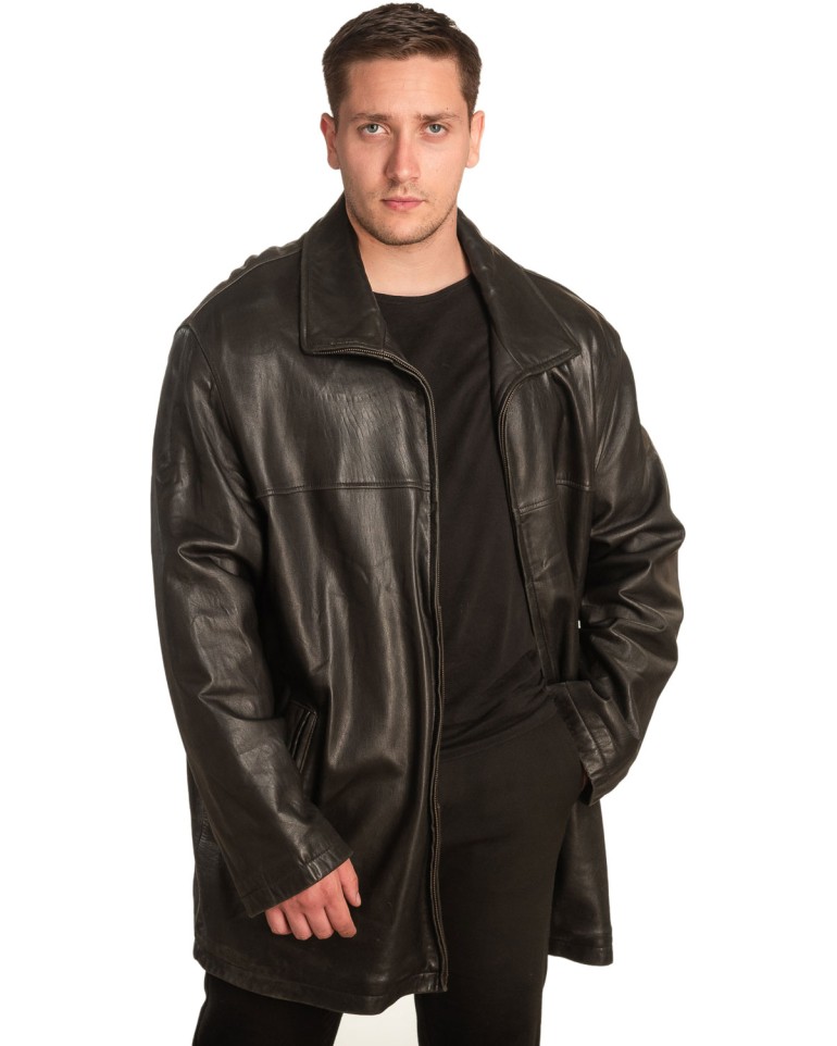  Γνήσιο Ανδρικό Δερμάτινο Μπουφάν - A398