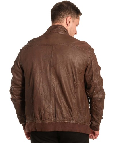  Γνήσιο Ανδρικό Δερμάτινο Μπουφάν - A420