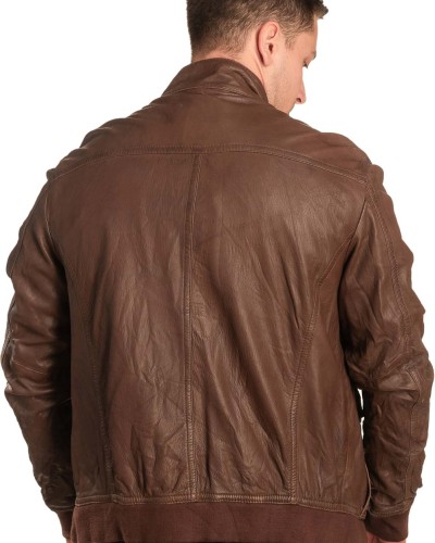  Γνήσιο Ανδρικό Δερμάτινο Μπουφάν - A420