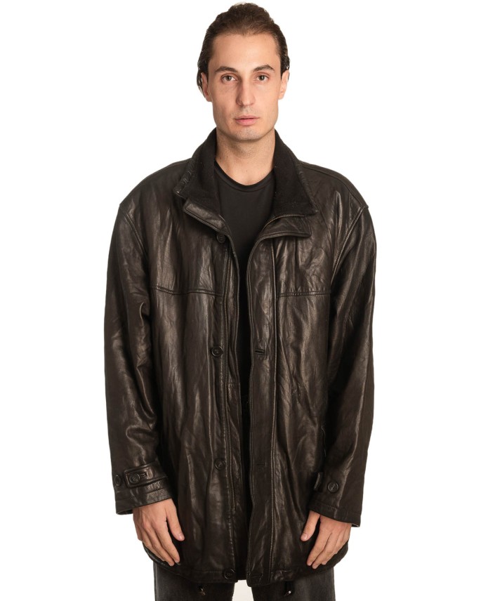  Γνήσιο Ανδρικό Δερμάτινο Μπουφάν - A447