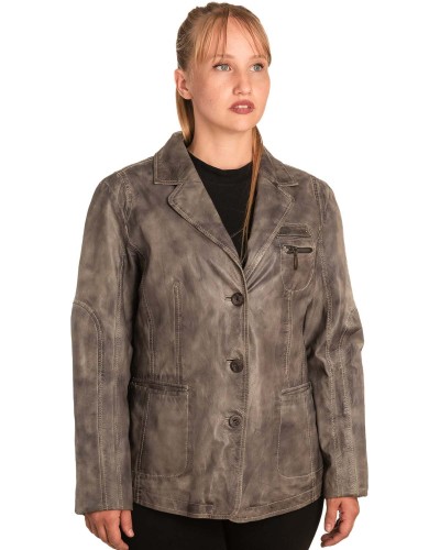 Γνήσιο Γυναικέιο Δερμάτινο Σακάκι - B265