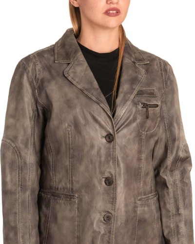 Γνήσιο Γυναικέιο Δερμάτινο Σακάκι - B265